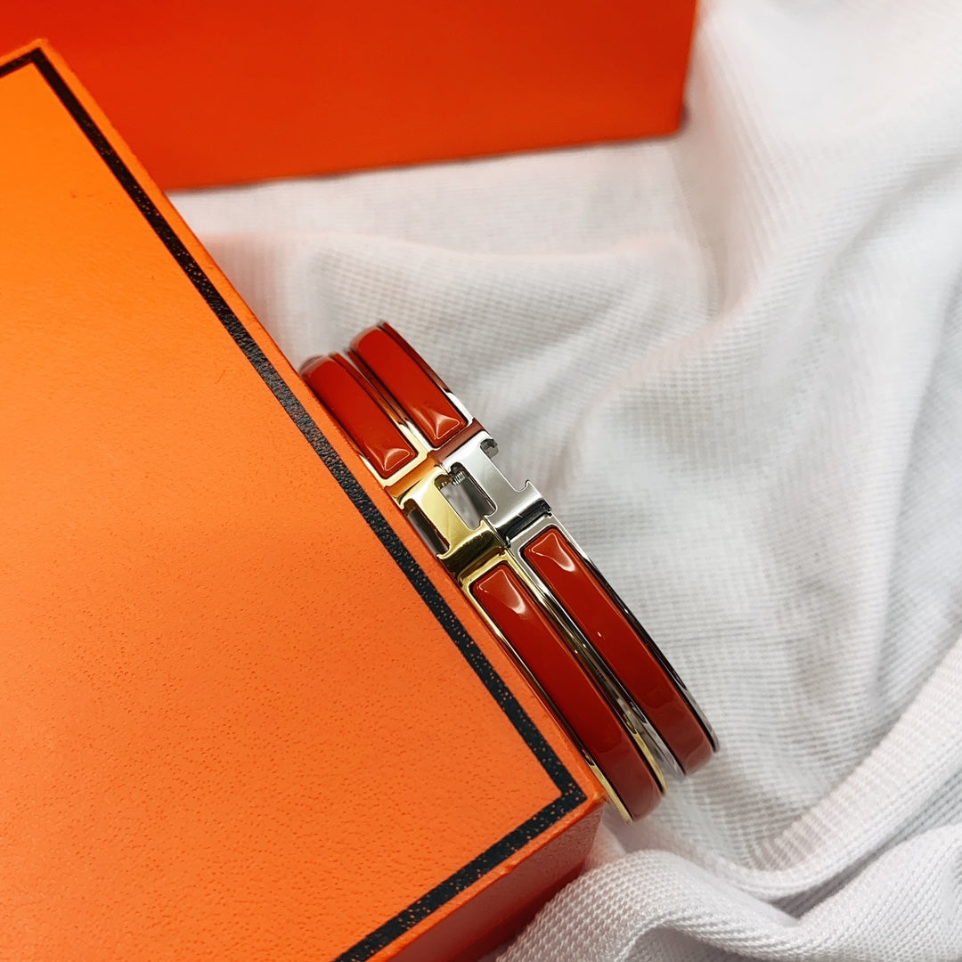 [ELAN LUXE]CLASSIC HM CLIC RED 8MM ENAMEL BRACELET