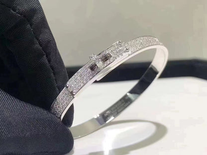 [ELAN LUXE]HM KELLY BRACELET IN SILVER AND FULL PAVE DIAMOND