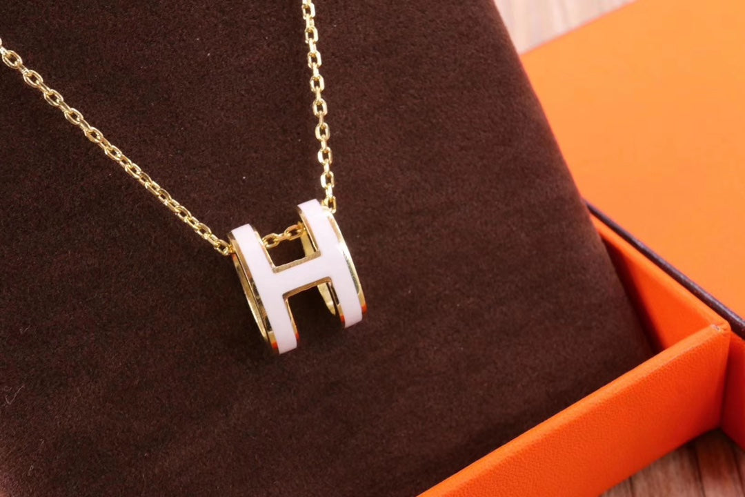 [ELAN LUXE]HM CLIC YELLOW ENAMEL GOLD NECKLACE