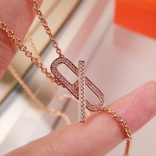 [ELAN LUXE]HM FIRE PIG NOSE NECKLACE TRENDY STREET