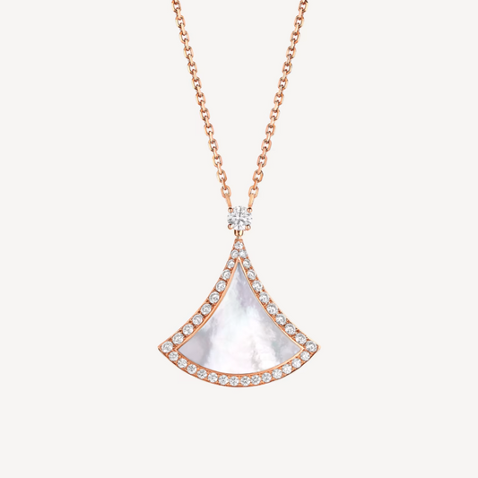 [ELAN LUXE]DREAM MOP DIAMOND PAVED PINK GOLD NECKLACE