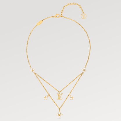[ELAN LUXE]FLOWERGRAM GOLD MOP DOUBLE ROW NECKLACE
