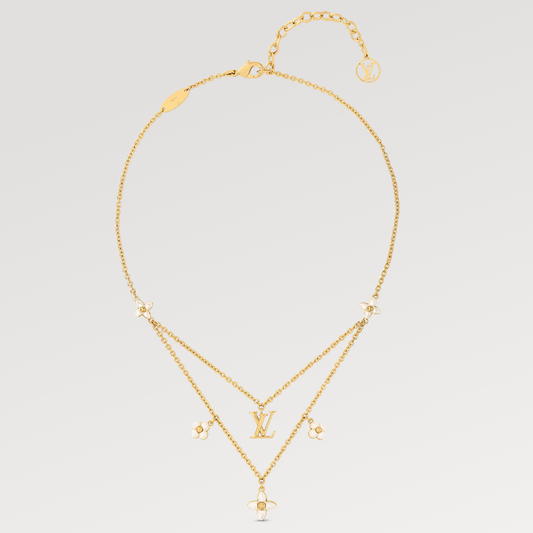[ELAN LUXE]FLOWERGRAM GOLD MOP DOUBLE ROW NECKLACE