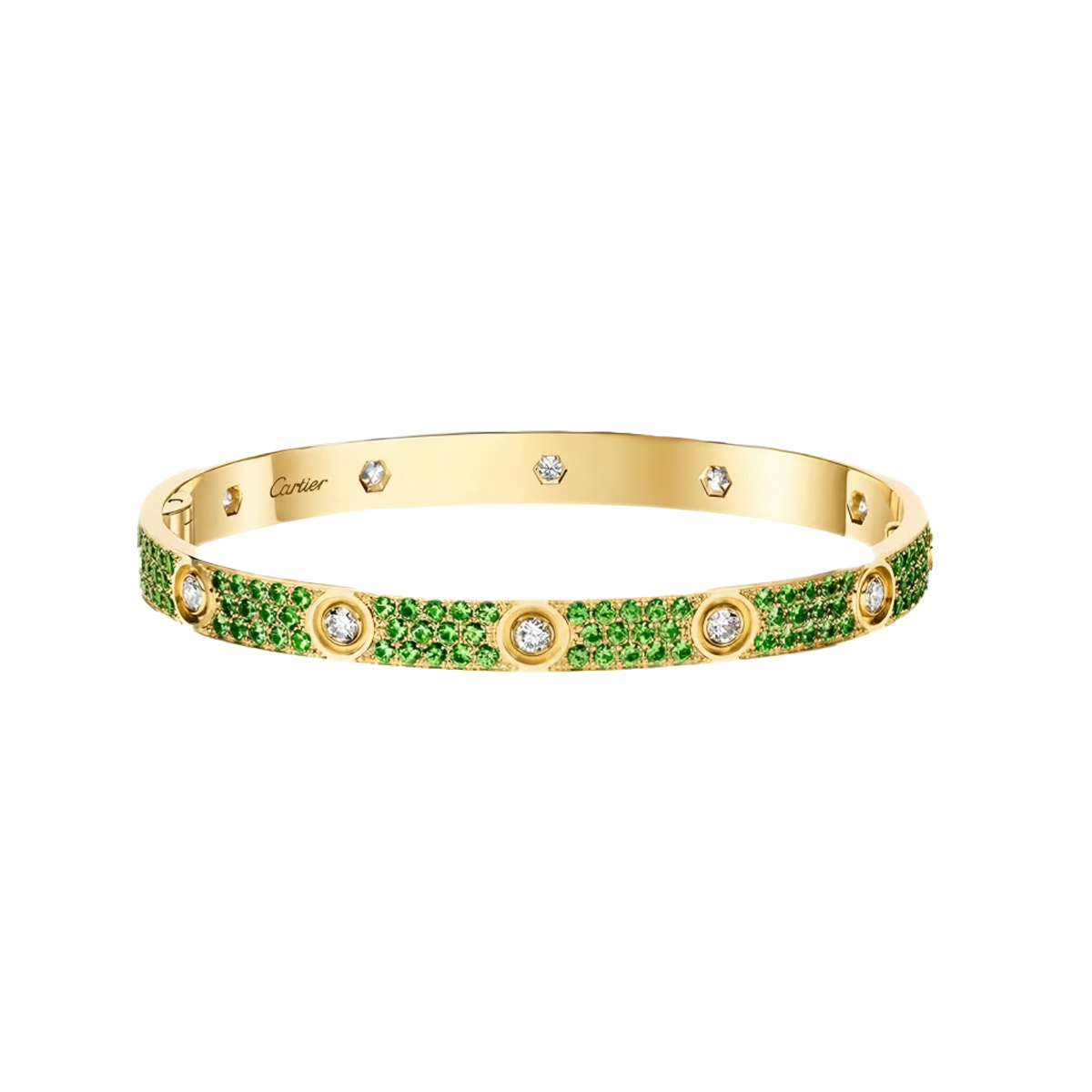 [ELAN LUXE]2026 PAVE GEMSTONE LOVE BRACELET 6.1MM 10 DIAMONDS