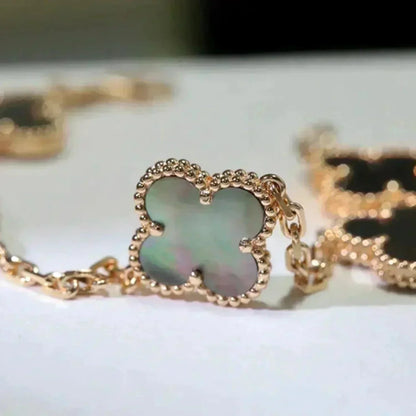 [ELAN LUXE] CLOVER 5 MOTIF GRAY MOP BRACELET COLLECTION