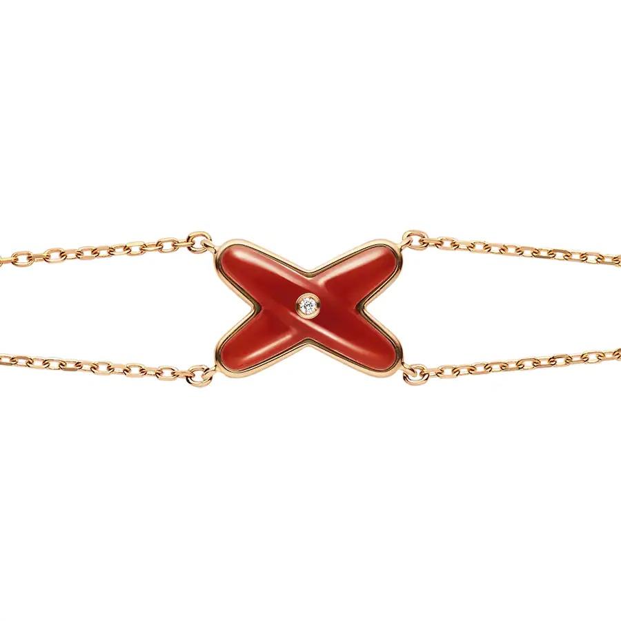 [ELAN LUXE]JEUX BRACELET CARNELIAN PINK GOLD 1 DIAMOND