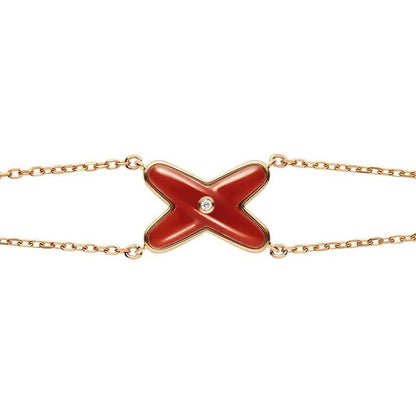 [ELAN LUXE]JEUX BRACELET CARNELIAN PINK GOLD 1 DIAMOND