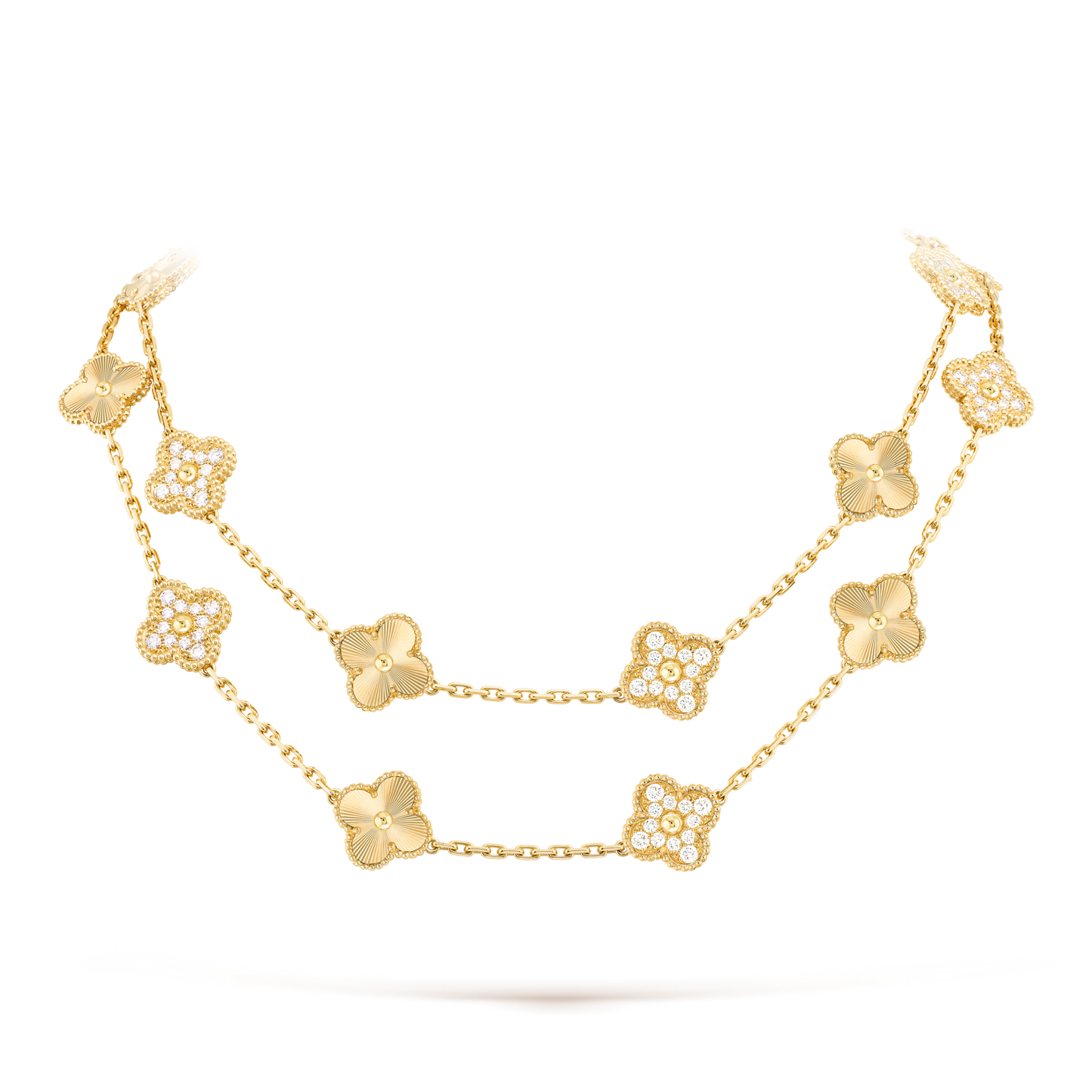 [ELAN LUXE]CLOVER 20 MOTIFS LASER DIAMOND NECKLACE