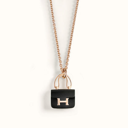 [ELAN LUXE]CONSTANCE BLACK PEDANT PINK GOLD NECKLACE