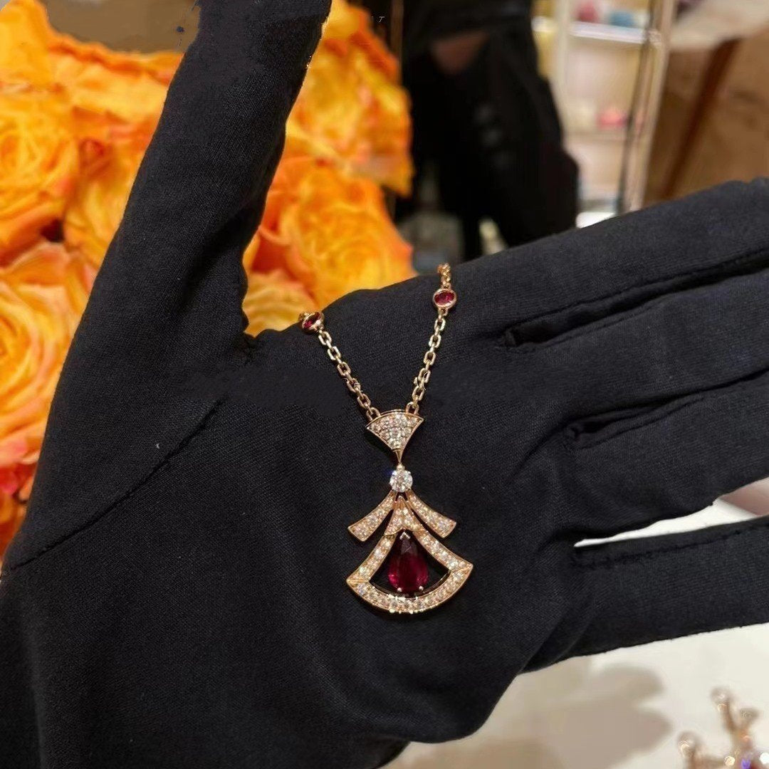 [ELAN LUXE]DREAM NECKLACE CARNELIAN DIAMOND PINK GOLD