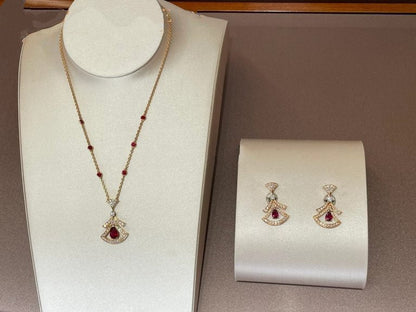 [ELAN LUXE]DREAM NECKLACE CARNELIAN DIAMOND PINK GOLD
