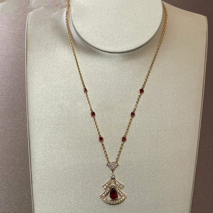 [ELAN LUXE]DREAM NECKLACE CARNELIAN DIAMOND PINK GOLD