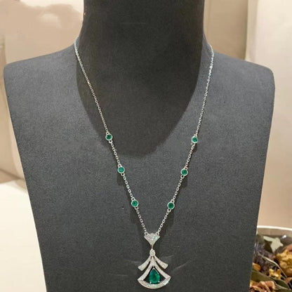 [ELAN LUXE]DREAM NECKLACE MALACHITE DIAMOND SILVER