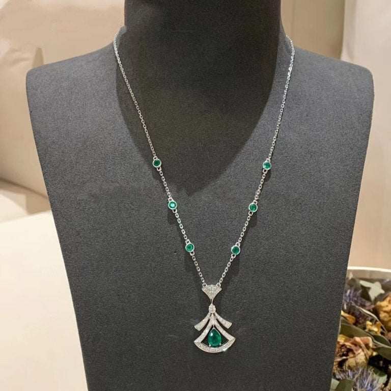 [ELAN LUXE]DREAM NECKLACE MALACHITE DIAMOND SILVER
