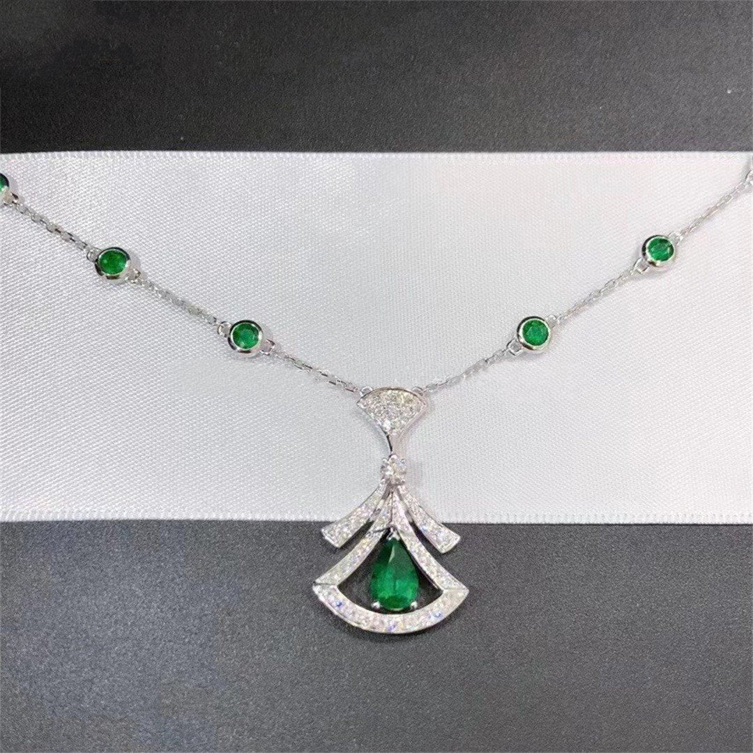 [ELAN LUXE]DREAM NECKLACE MALACHITE DIAMOND SILVER