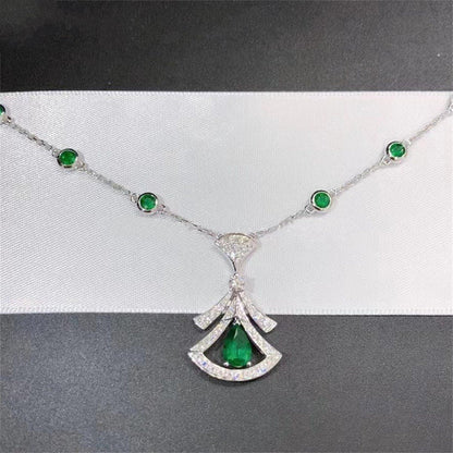 [ELAN LUXE]DREAM NECKLACE MALACHITE DIAMOND SILVER