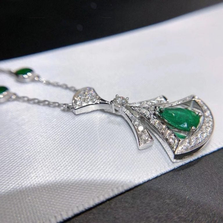 [ELAN LUXE]DREAM NECKLACE MALACHITE DIAMOND SILVER