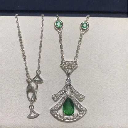 [ELAN LUXE]DREAM NECKLACE MALACHITE DIAMOND SILVER