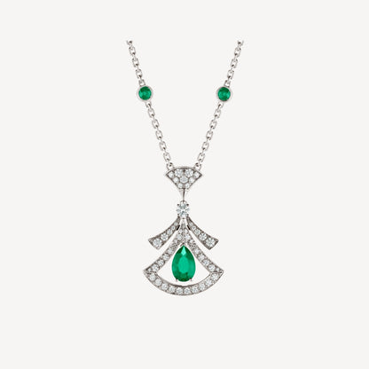 [ELAN LUXE]DREAM NECKLACE MALACHITE DIAMOND SILVER