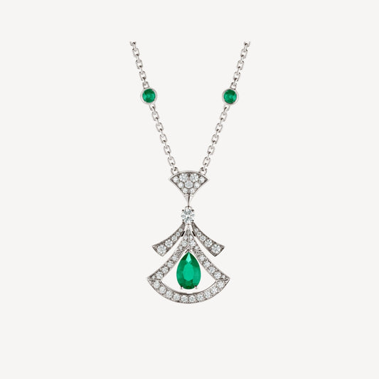 [ELAN LUXE]DREAM NECKLACE MALACHITE DIAMOND SILVER