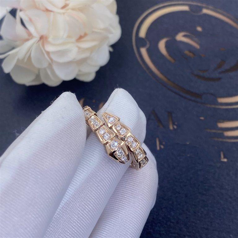 [ELAN LUXE]SERPENTI RING PINK GOLD DIAMOND PAVED 4MM