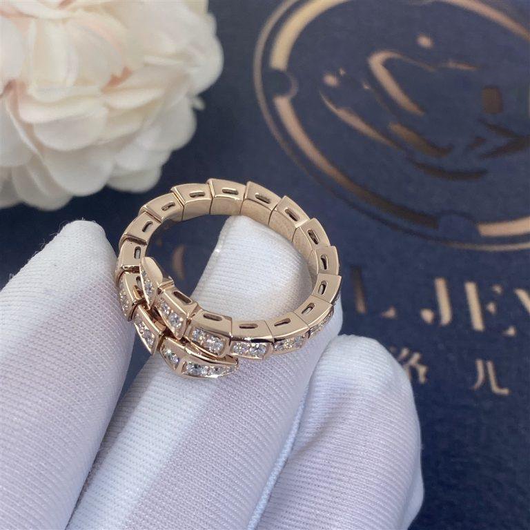 [ELAN LUXE]SERPENTI RING PINK GOLD DIAMOND PAVED 4MM