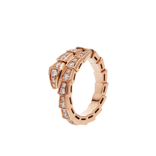 [ELAN LUXE]SERPENTI RING PINK GOLD DIAMOND PAVED 4MM
