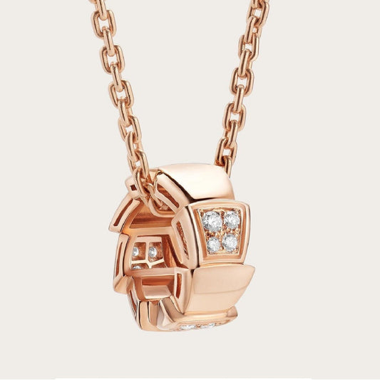 [ELAN LUXE]SERPENTI PEDANT DIAMOND PINK GOLD NECKLACE