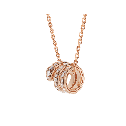 [ELAN LUXE]SERPENTI PINK GOLD NECKLACE DOUBLE RING DIAMOND