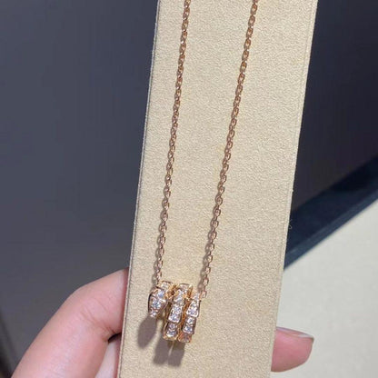 [ELAN LUXE]SERPENTI PINK GOLD NECKLACE DOUBLE RING DIAMOND