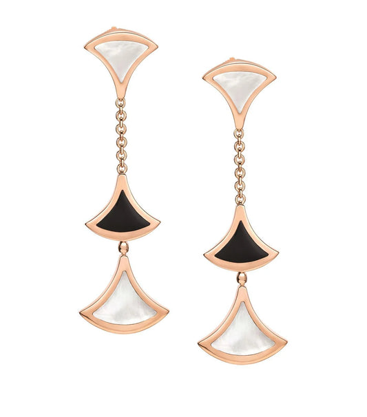 [ELAN LUXE]DREAM EARRINGS 3 MOTIFS ONYX MOP PINK GOLD