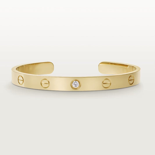 [ELAN LUXE]LOVE BRACELET 6.1MM 1 DIAMOND OPEN CUFF
