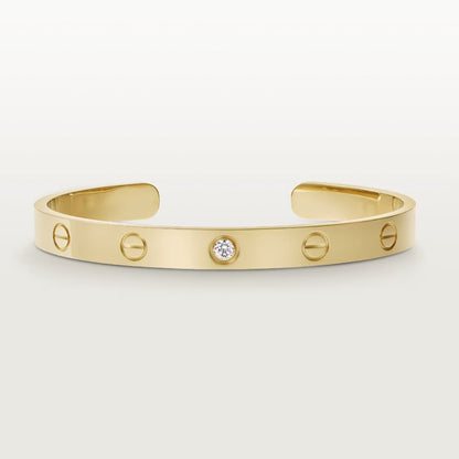 [ELAN LUXE]LOVE BRACELET 6.1MM 1 DIAMOND OPEN CUFF