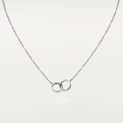 [ELAN LUXE]LOVE DOUBLE RING HALF DIAMOND NECKLACE