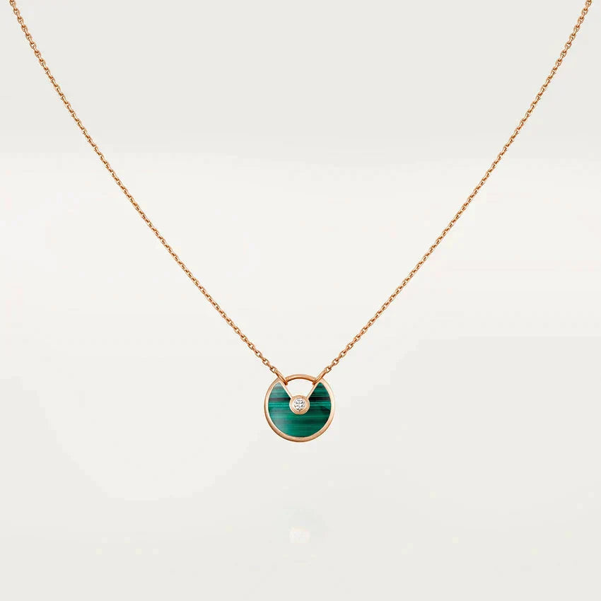 [ELAN LUXE]AMULETTE ROSE GOLD MALACHITE NECKLACE