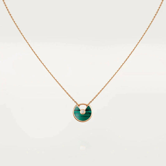 [ELAN LUXE]AMULETTE ROSE GOLD MALACHITE NECKLACE
