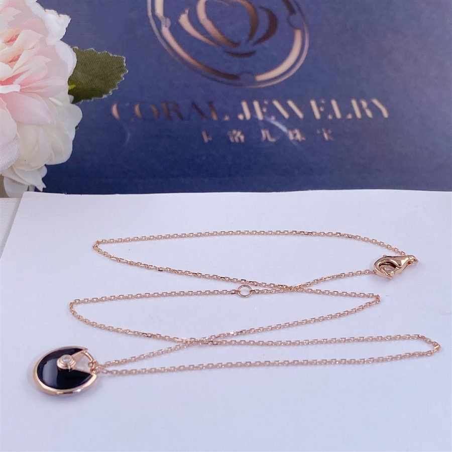 [ELAN LUXE]AMULETTE ROSE GOLD ONYX NECKLACE