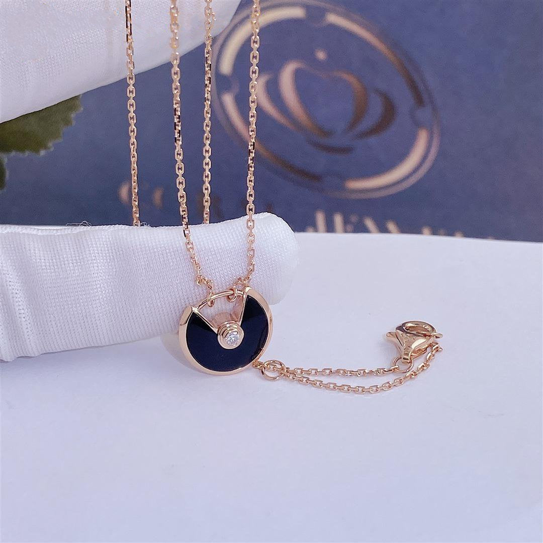 [ELAN LUXE]AMULETTE ROSE GOLD ONYX NECKLACE