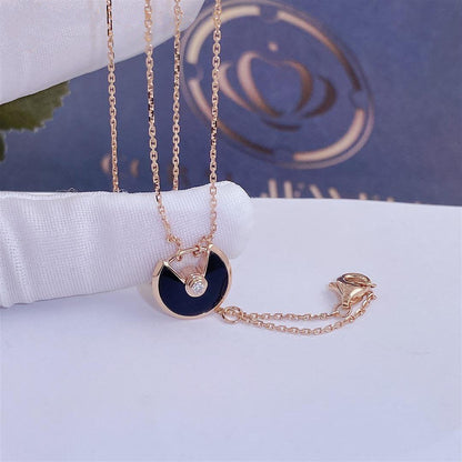 [ELAN LUXE]AMULETTE ROSE GOLD ONYX NECKLACE