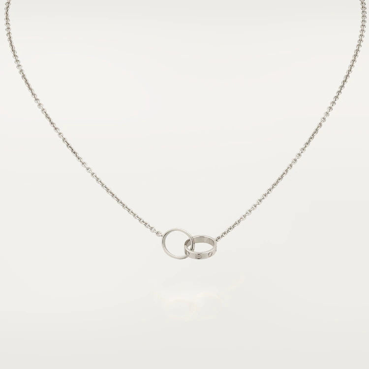 [ELAN LUXE]LOVE NECKLACE PINK GOLD AND SILVER