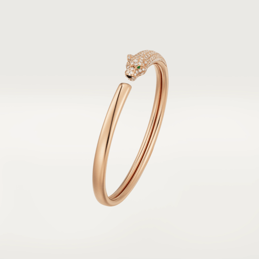 [ELAN LUXE]PANTHERE ROSE GOLD DIAMOND OPEN BRACELET