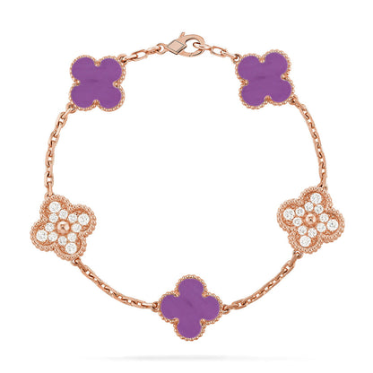 [ELAN LUXE] CLOVER 5 MOTIF VIOLET BRACELET COLLECTION