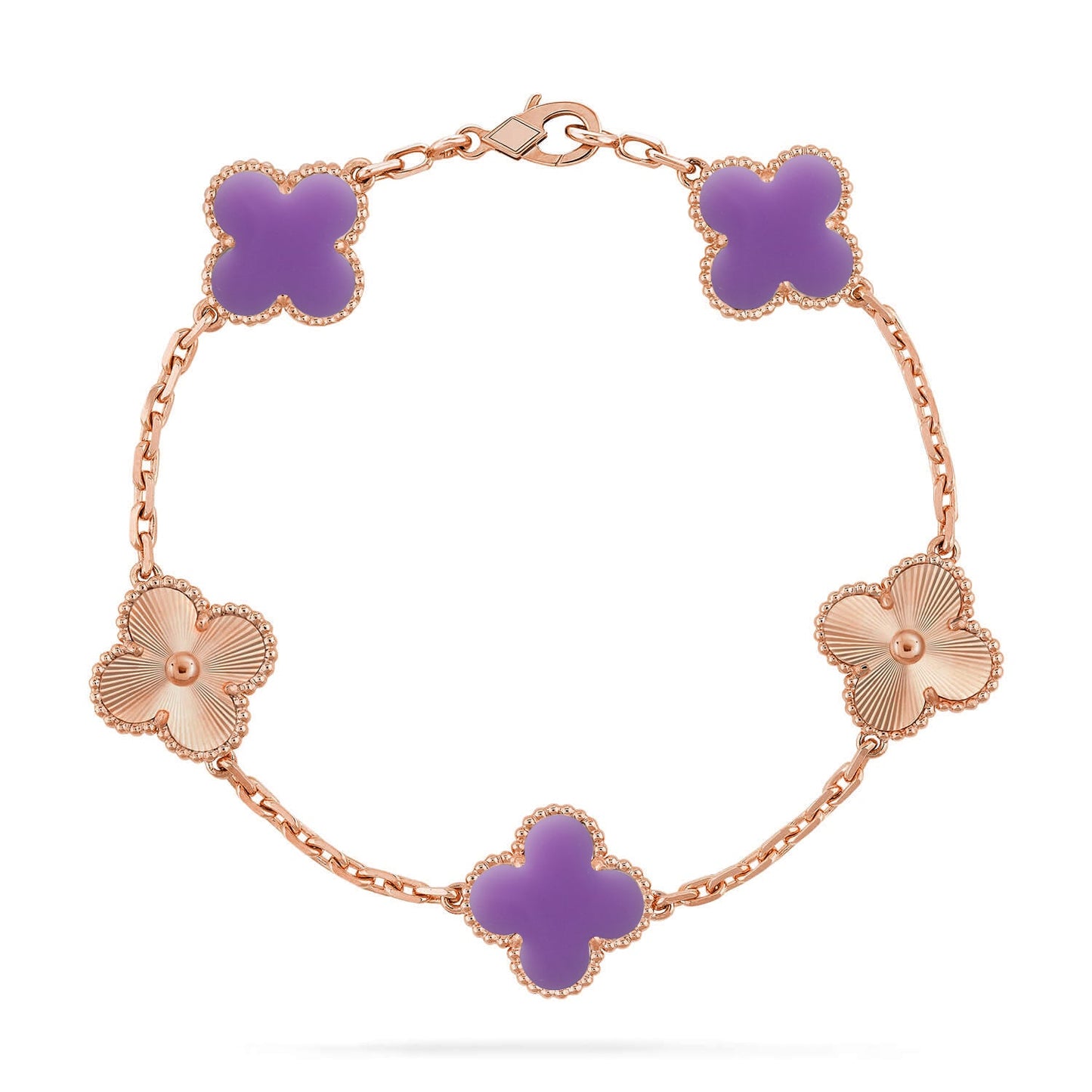 [ELAN LUXE]CLOVER 5 MOTIF LIGHT PURPLE BRACELET COLLECTION