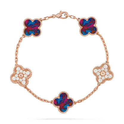 [ELAN LUXE]CLOVER 5 MOTIF COLOR GEMSTONES BRACELET COLLECTION