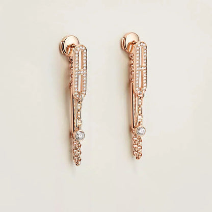 [ELAN LUXE]CHAINE CHAOS DIAMOND DROP EARRINGS