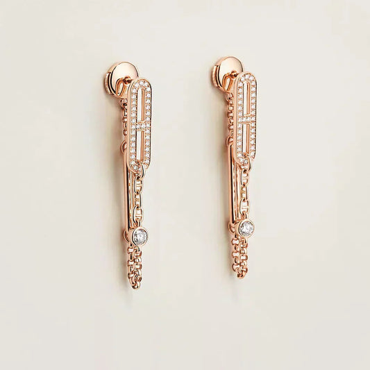 [ELAN LUXE]CHAINE CHAOS DIAMOND DROP EARRINGS