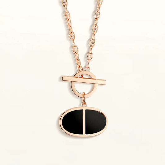 [ELAN LUXE]CHAINE VERSO BLACK CERAMIC NECKLACE