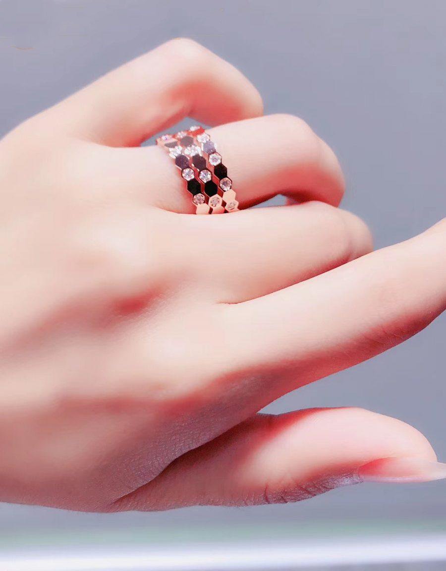 [ELAN LUXE]BEE LOVE RING PINK GOLD DIAMOND