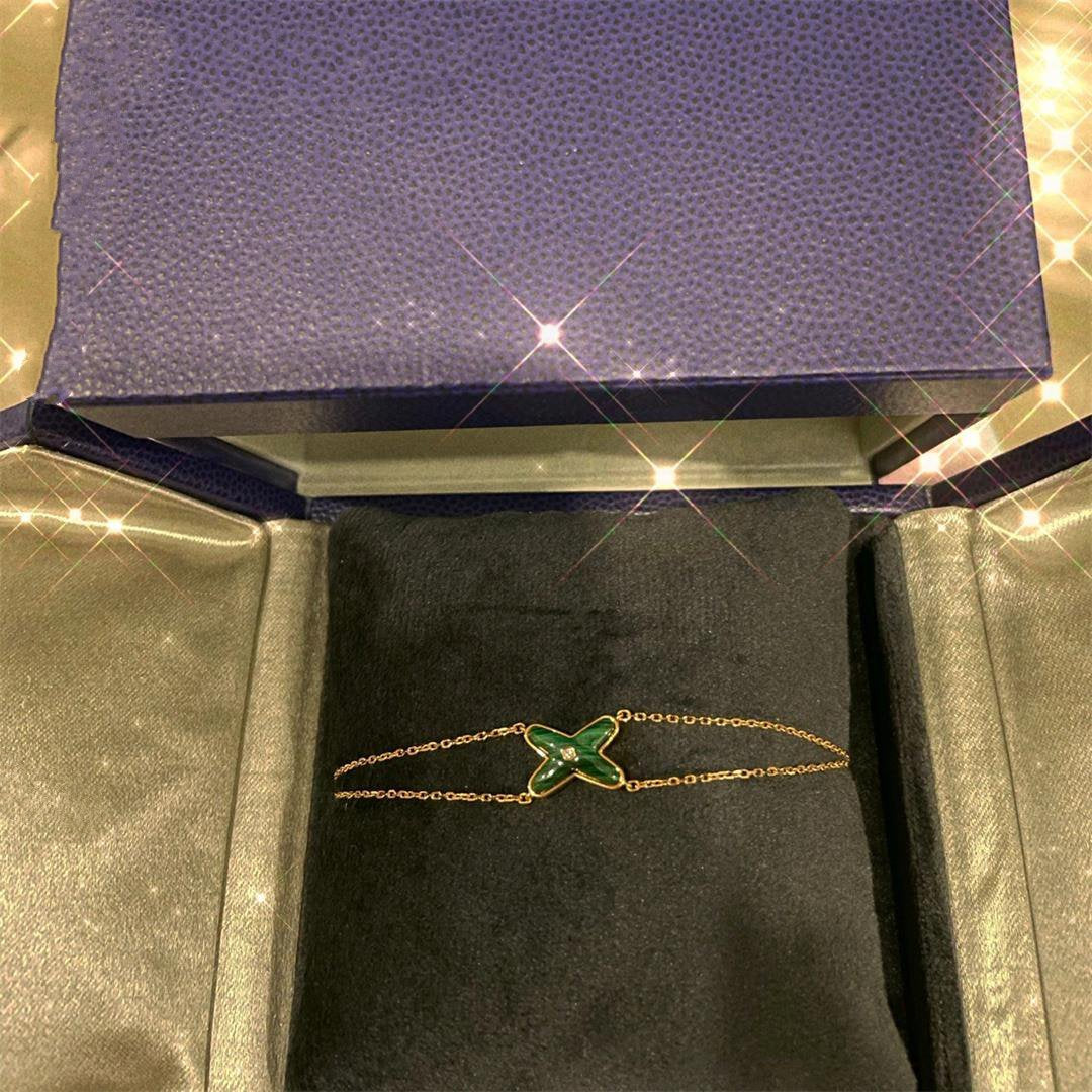 [ELAN LUXE]JEUX BRACELET MALACHITE PINK GOLD 1 DIAMOND