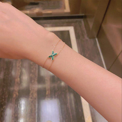 [ELAN LUXE]JEUX BRACELET MALACHITE PINK GOLD 1 DIAMOND
